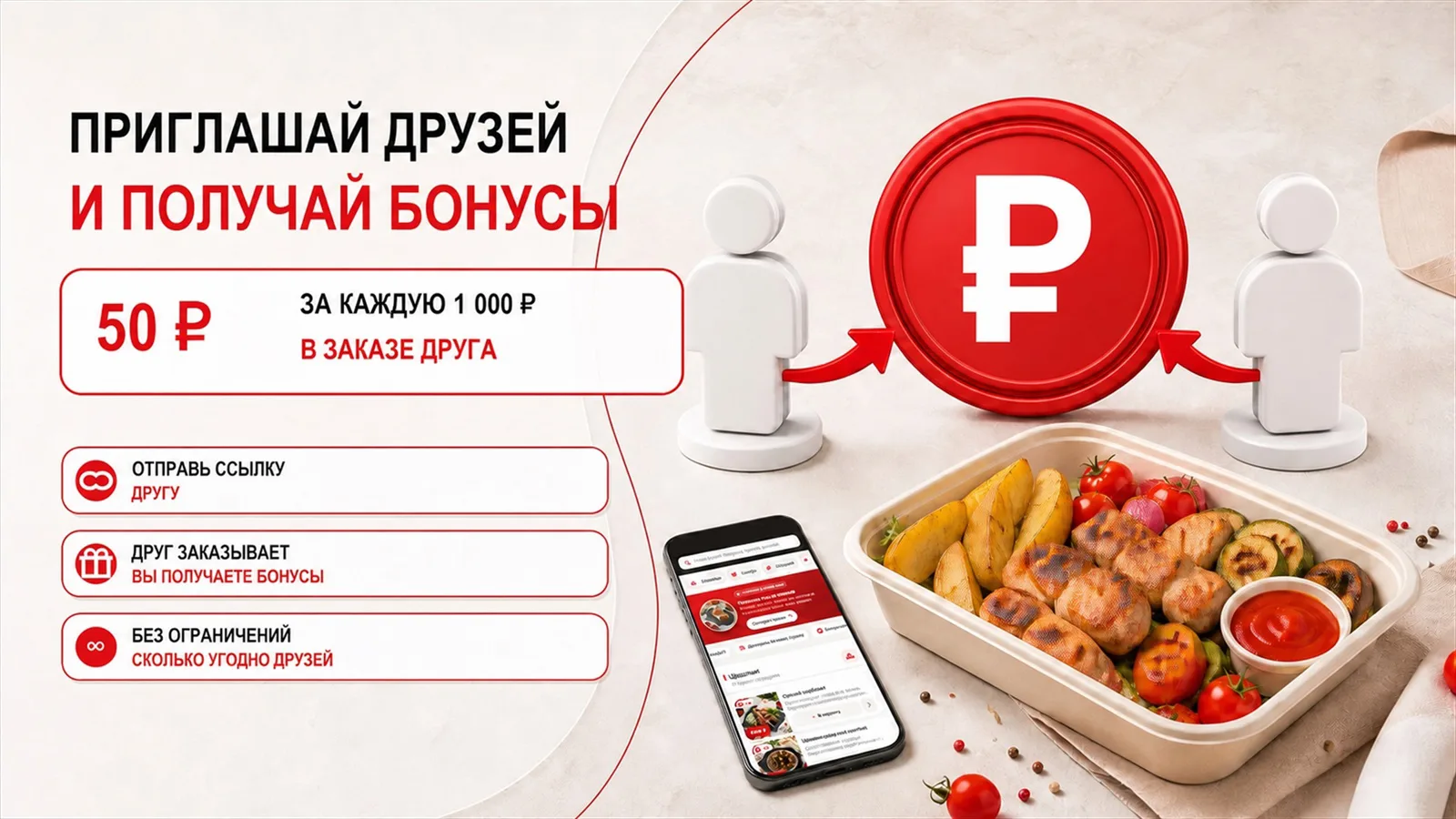 Приглашай друзей и получай бонусы