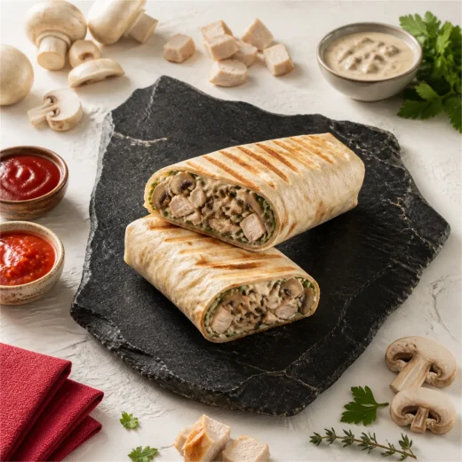 Грибная шаурма с курицей
