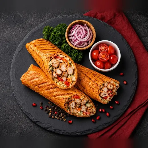 Шаурма с курицей в сырном лаваше