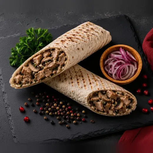 Шаурма грибная со свининой